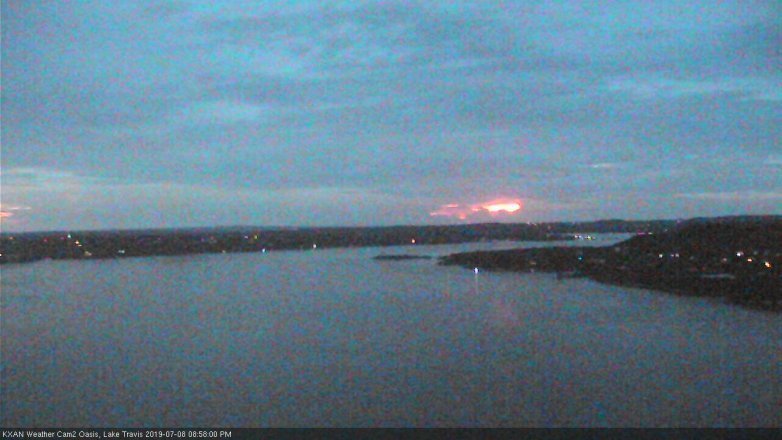 Lake Travis webcam, July 8, 2019 8:00 PM CT