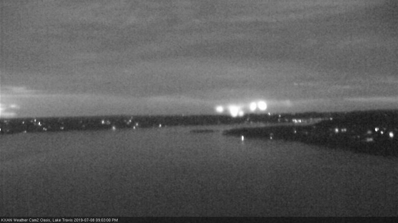 Lake Travis webcam, July 8, 2019 8:05 PM CT