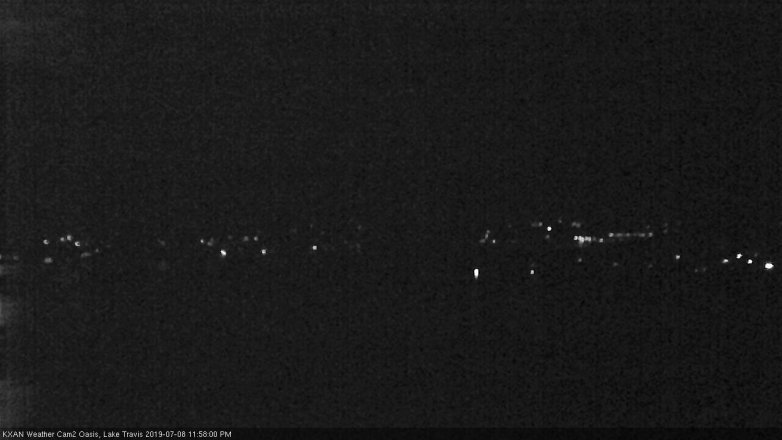 Lake Travis webcam, July 8, 2019 11:00 PM CT
