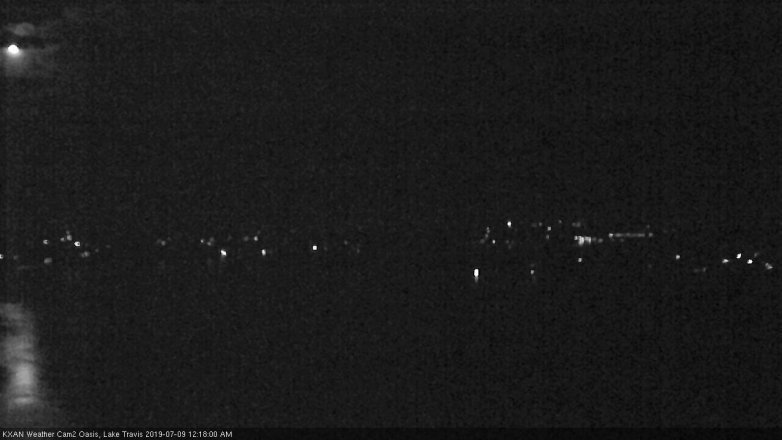 Lake Travis webcam, July 8, 2019 11:20 PM CT