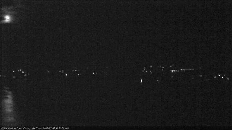 Lake Travis webcam, July 8, 2019 11:25 PM CT