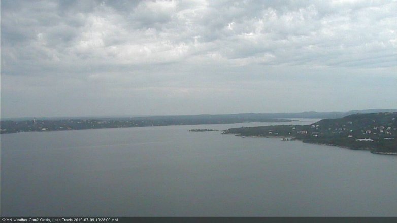 Lake Travis webcam, July 9, 2019 9:30 AM CT