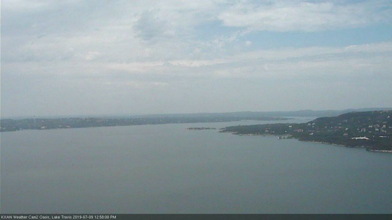 Lake Travis webcam, July 9, 2019 12:00 PM CT