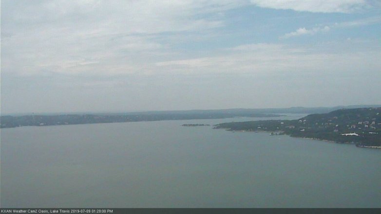 Lake Travis webcam, July 9, 2019 12:30 PM CT