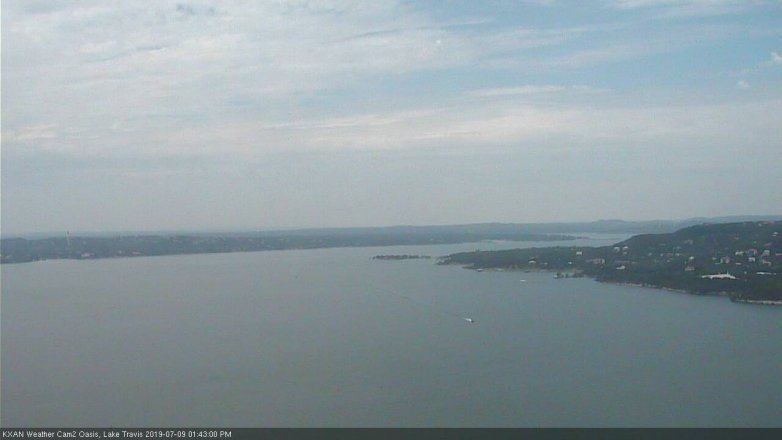 Lake Travis webcam, July 9, 2019 12:45 PM CT