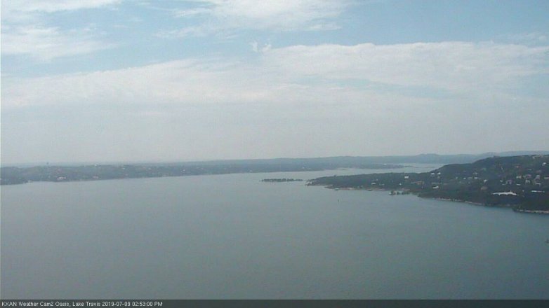 Lake Travis webcam, July 9, 2019 1:55 PM CT