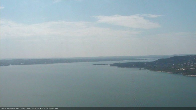 Lake Travis webcam, July 9, 2019 2:25 PM CT