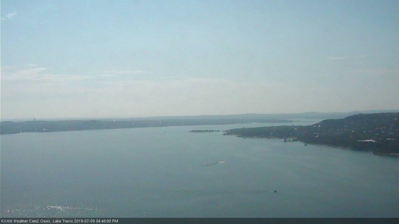 Lake Travis webcam, July 9, 2019 3:50 PM CT