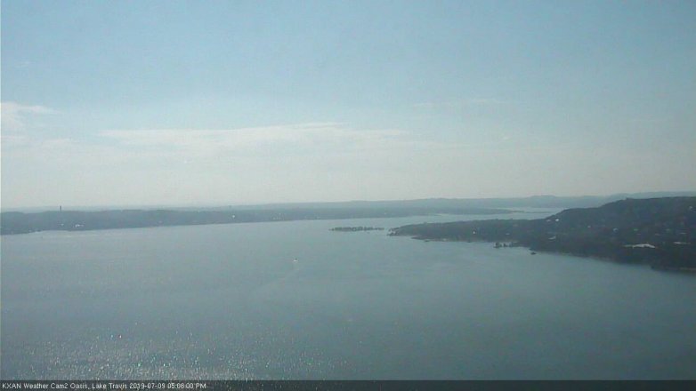 Lake Travis webcam, July 9, 2019 4:10 PM CT