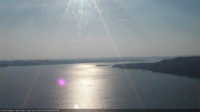 Lake Travis webcam, July 9, 2019 5:40 PM CT