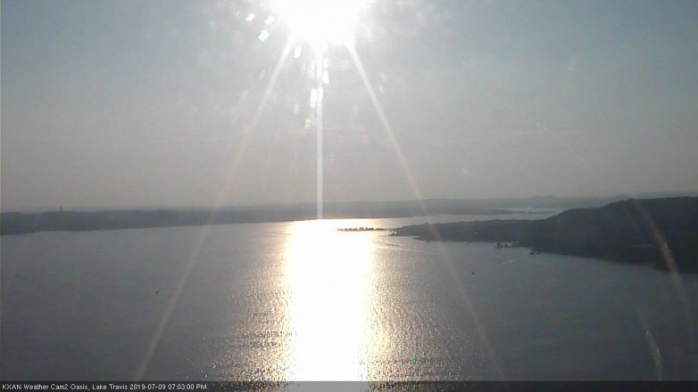 Lake Travis webcam, July 9, 2019 6:05 PM CT