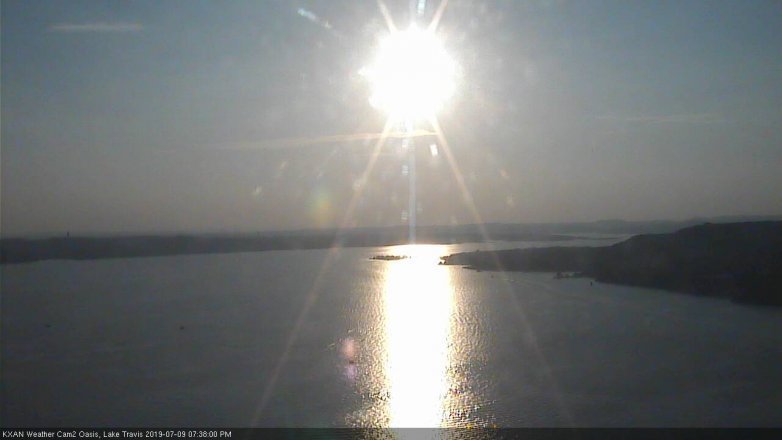 Lake Travis webcam, July 9, 2019 6:40 PM CT
