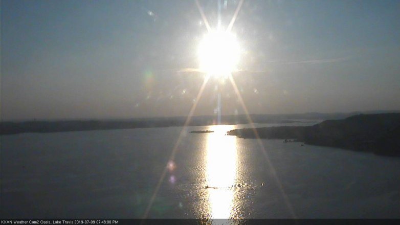 Lake Travis webcam, July 9, 2019 6:50 PM CT