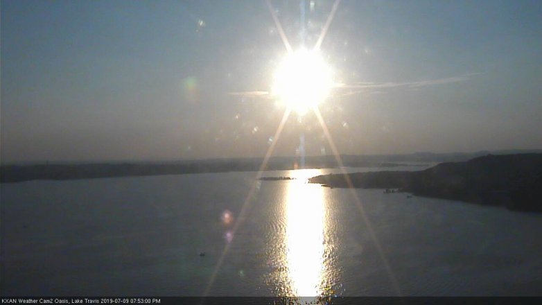 Lake Travis webcam, July 9, 2019 6:55 PM CT