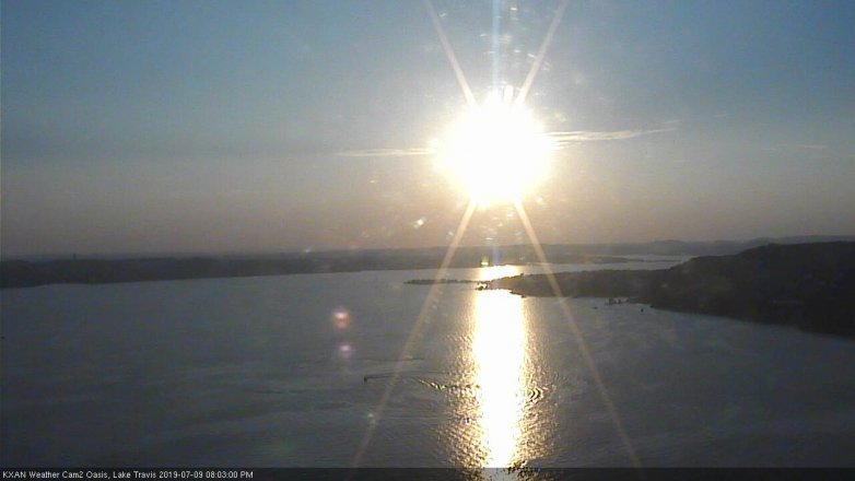Lake Travis webcam, July 9, 2019 7:05 PM CT