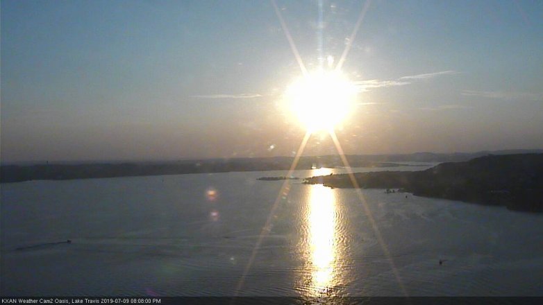 Lake Travis webcam, July 9, 2019 7:10 PM CT