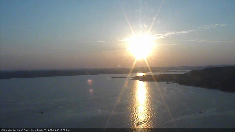 Lake Travis webcam, July 9, 2019 7:15 PM CT
