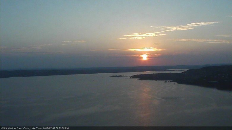 Lake Travis webcam, July 9, 2019 7:25 PM CT