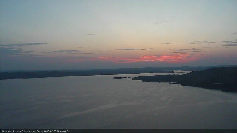 Lake Travis webcam, July 9, 2019 7:50 PM CT