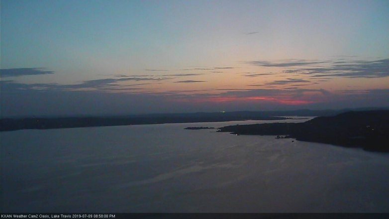 Lake Travis webcam, July 9, 2019 8:00 PM CT