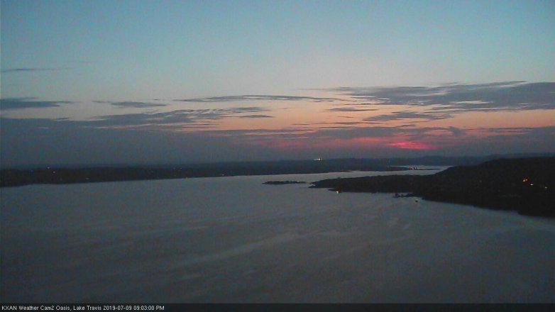 Lake Travis webcam, July 9, 2019 8:05 PM CT