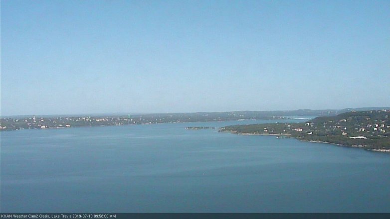 Lake Travis webcam, July 10, 2019 9:00 AM CT