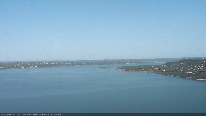 Lake Travis webcam, July 10, 2019 9:15 AM CT