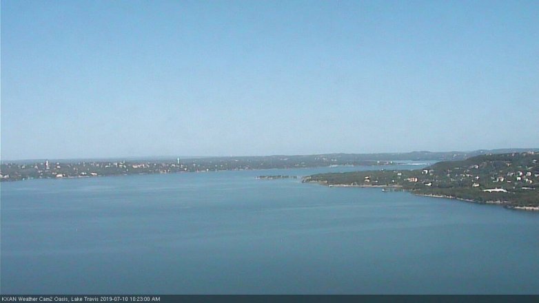 Lake Travis webcam, July 10, 2019 9:25 AM CT