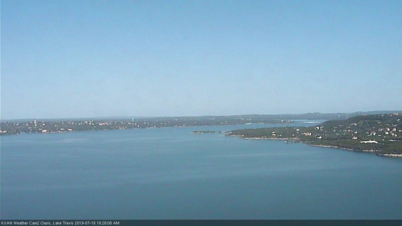 Lake Travis webcam, July 10, 2019 9:30 AM CT