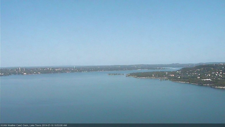 Lake Travis webcam, July 10, 2019 9:55 AM CT