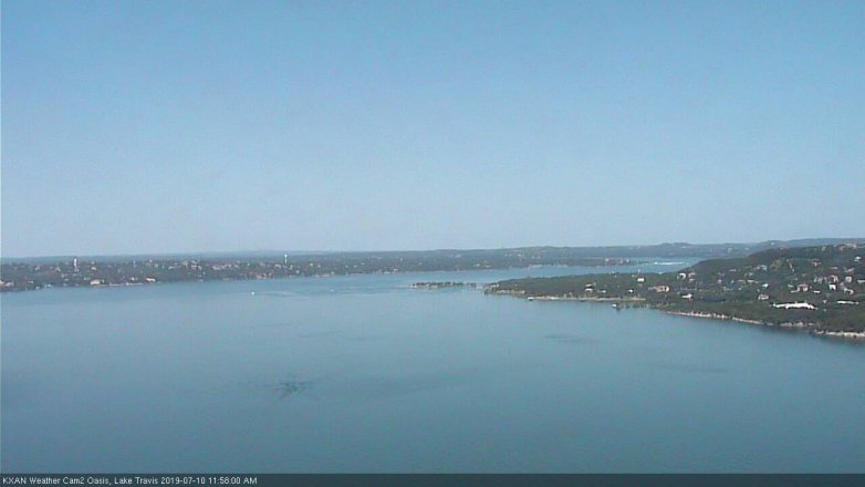 Lake Travis webcam, July 10, 2019 11:00 AM CT