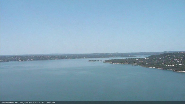 Lake Travis webcam, July 10, 2019 12:00 PM CT