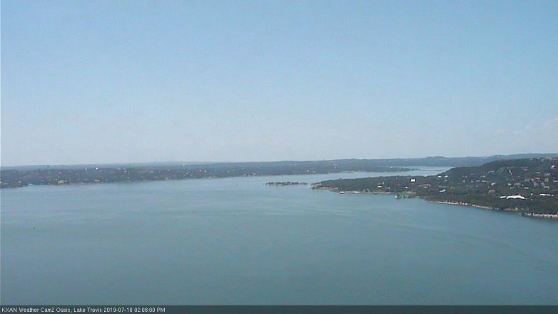 Lake Travis webcam, July 10, 2019 1:10 PM CT