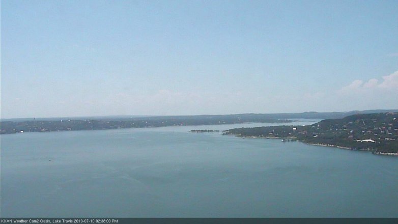 Lake Travis webcam, July 10, 2019 1:40 PM CT