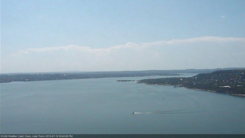 Lake Travis webcam, July 10, 2019 2:45 PM CT