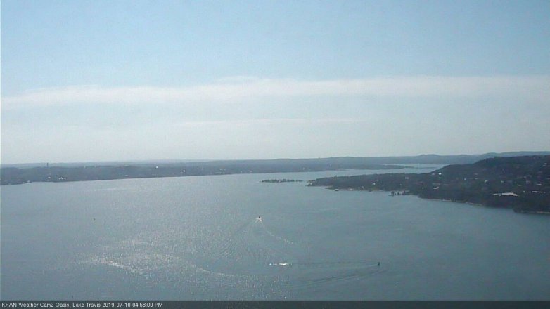 Lake Travis webcam, July 10, 2019 4:00 PM CT
