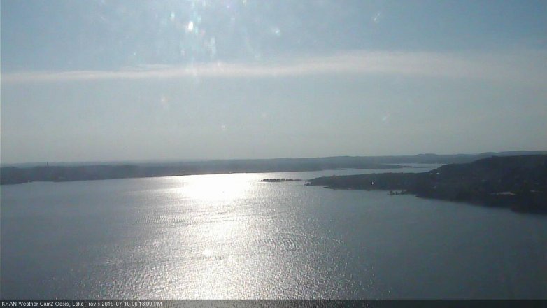 Lake Travis webcam, July 10, 2019 5:15 PM CT
