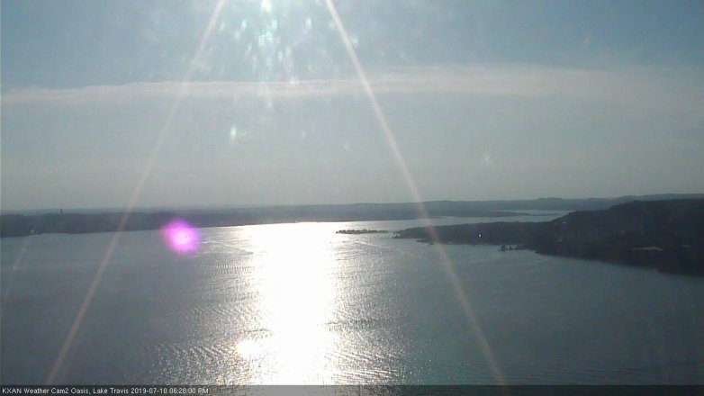 Lake Travis webcam, July 10, 2019 5:30 PM CT