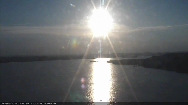 Lake Travis webcam, July 10, 2019 6:45 PM CT