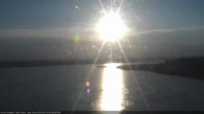 Lake Travis webcam, July 10, 2019 6:50 PM CT