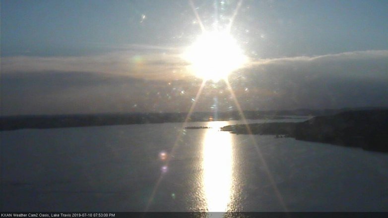 Lake Travis webcam, July 10, 2019 6:55 PM CT