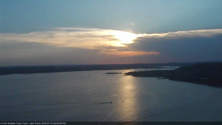 Lake Travis webcam, July 10, 2019 7:05 PM CT