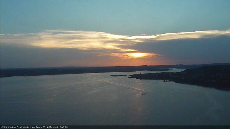 Lake Travis webcam, July 10, 2019 7:15 PM CT