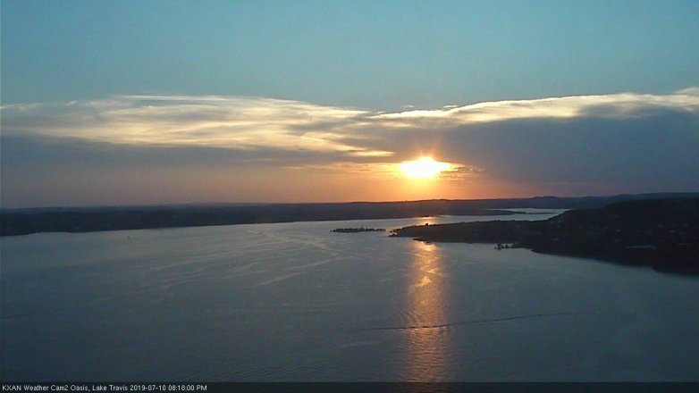 Lake Travis webcam, July 10, 2019 7:20 PM CT