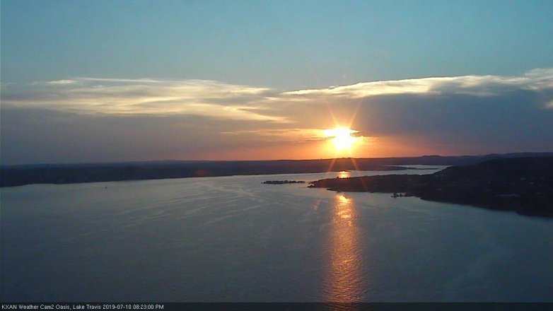 Lake Travis webcam, July 10, 2019 7:25 PM CT