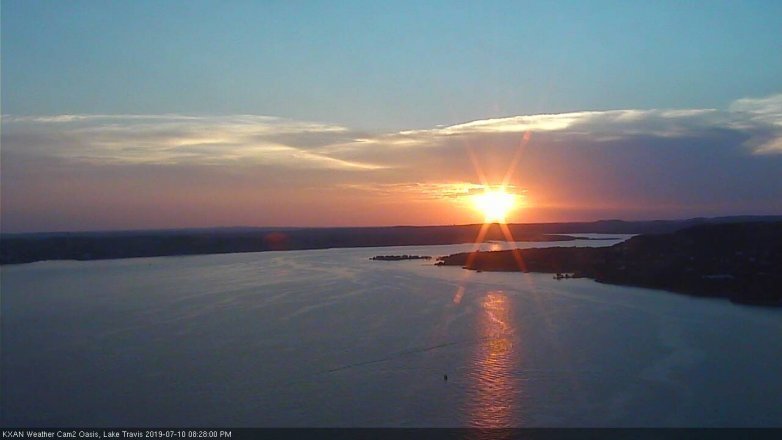 Lake Travis webcam, July 10, 2019 7:30 PM CT