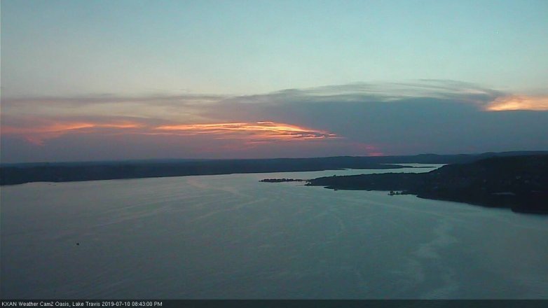 Lake Travis webcam, July 10, 2019 7:45 PM CT
