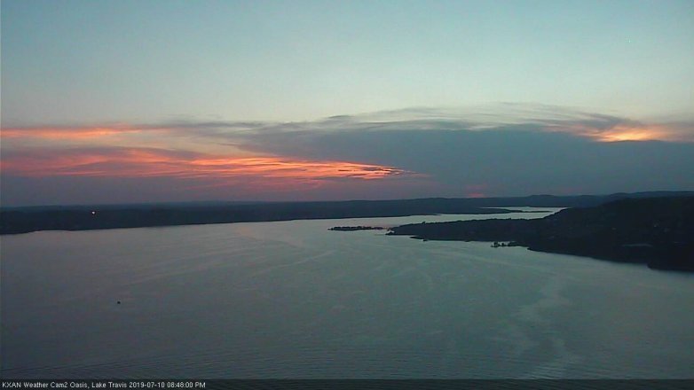 Lake Travis webcam, July 10, 2019 7:50 PM CT