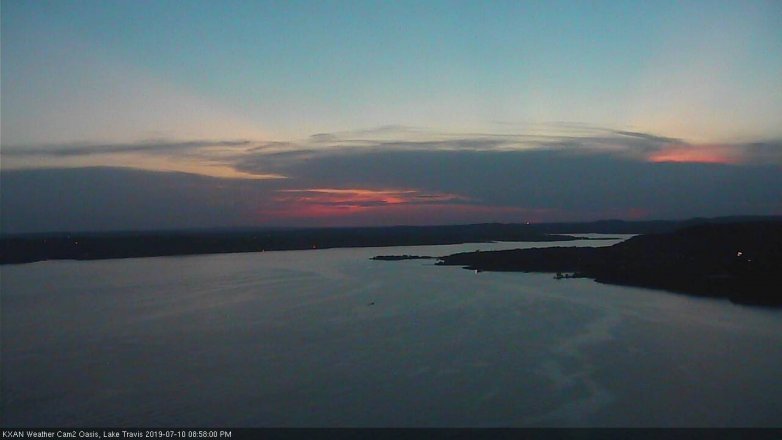 Lake Travis webcam, July 10, 2019 8:00 PM CT