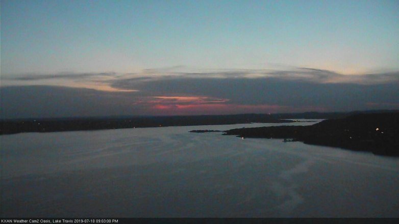 Lake Travis webcam, July 10, 2019 8:05 PM CT